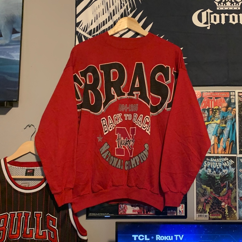 Vintage 90s Nebraska Back to Back Champions Crewneck